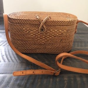 Crossbody rattan bag